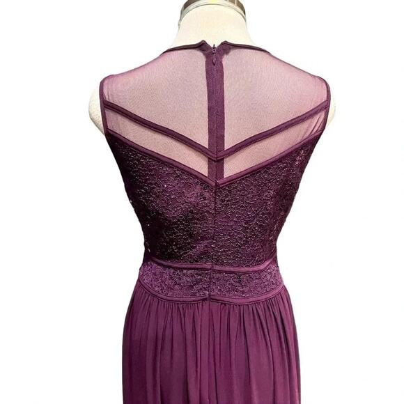 Nightway Womens PurpleSequined Lace Mesh Crew-Neck Formal Dress Size 8 NWT - Picture 8 of 10
